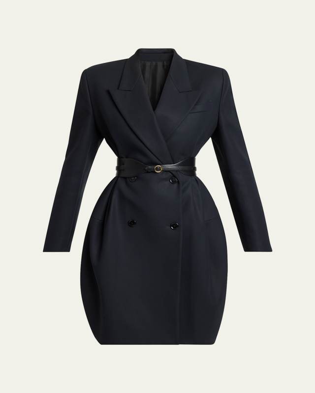 Double-Breasted Tailored Cropped Coat